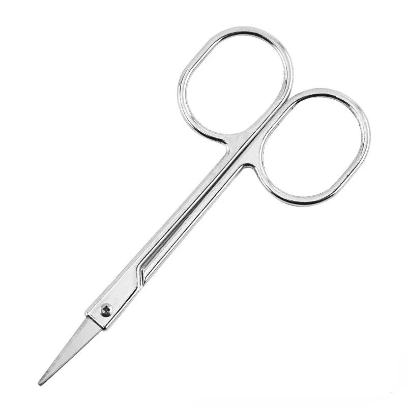 Stainless Steel Mini Portable Beauty Scissors Eyebrow Scissors Nose Hair Scissors Curved Beard Nose Ear Epilator