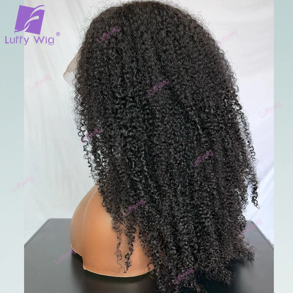 Peruca parte fina V parte para mulheres negras, cabelo humano, sem deixar de fora, Afro Kinky Curly, Remy brasileiro, atualizar U parte perucas, 180