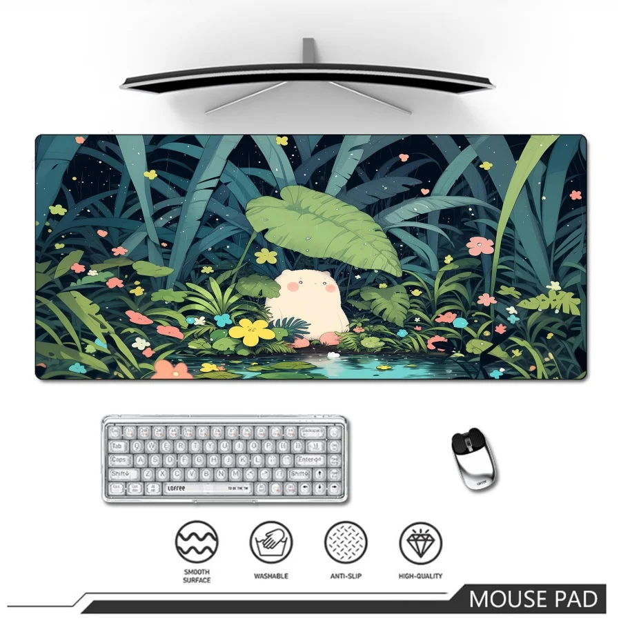

Mouse Pad Gamer office Mousepad Gaming Speed Keyboard Pads XXL Mouse Mat Office Desk Protector Mat Kawaii Cat Anime Plant