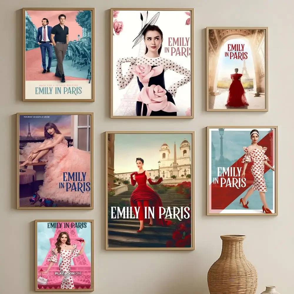 American Movie E-Emily In Paris Poster Versatile HD Waterproof Wall Art Self-Adhesive Decor For Any Space Ideal Gift