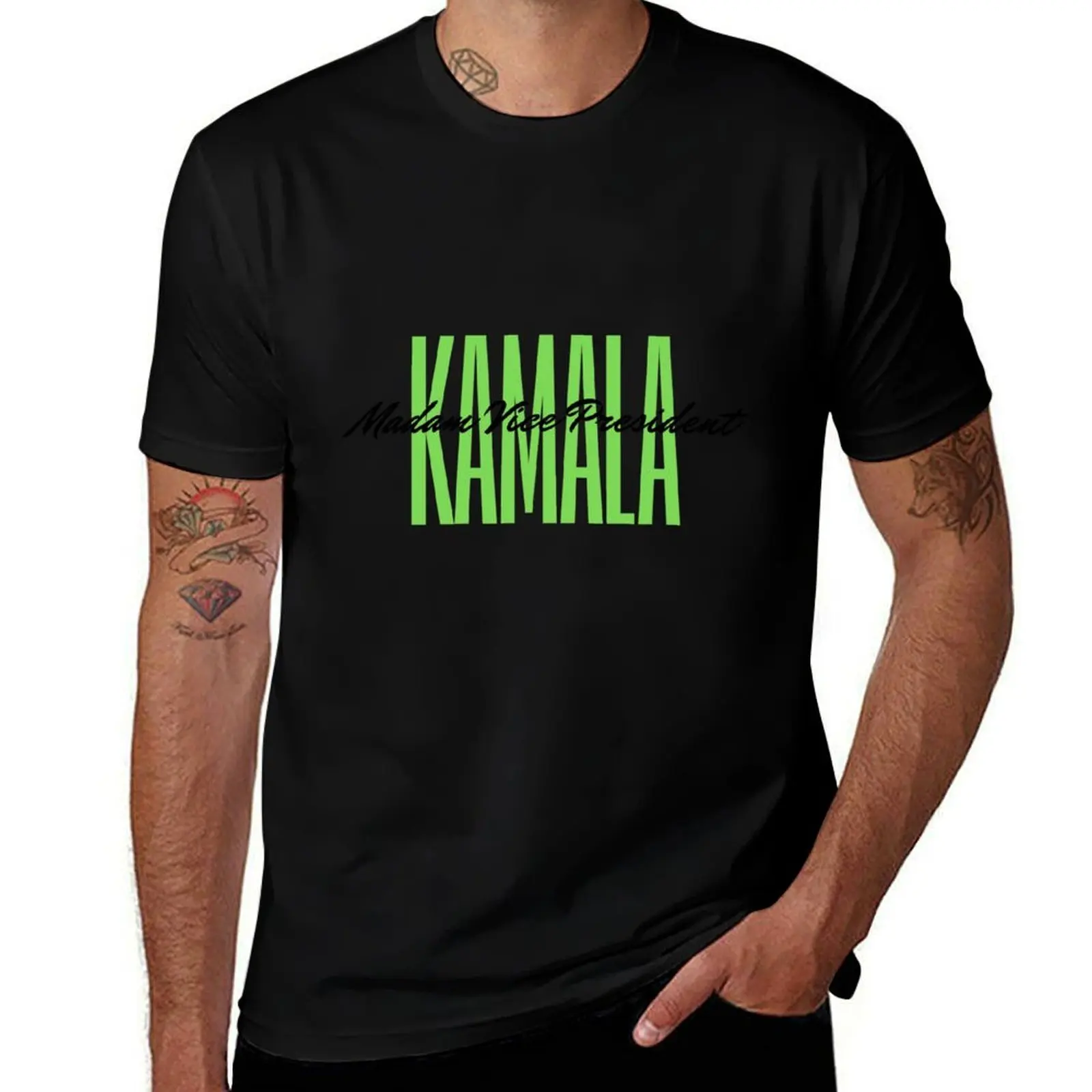 MadamVicePresidentGreenBlack T-Shirt Basic Simple Design Short Sleeve Shirt T-Shirt