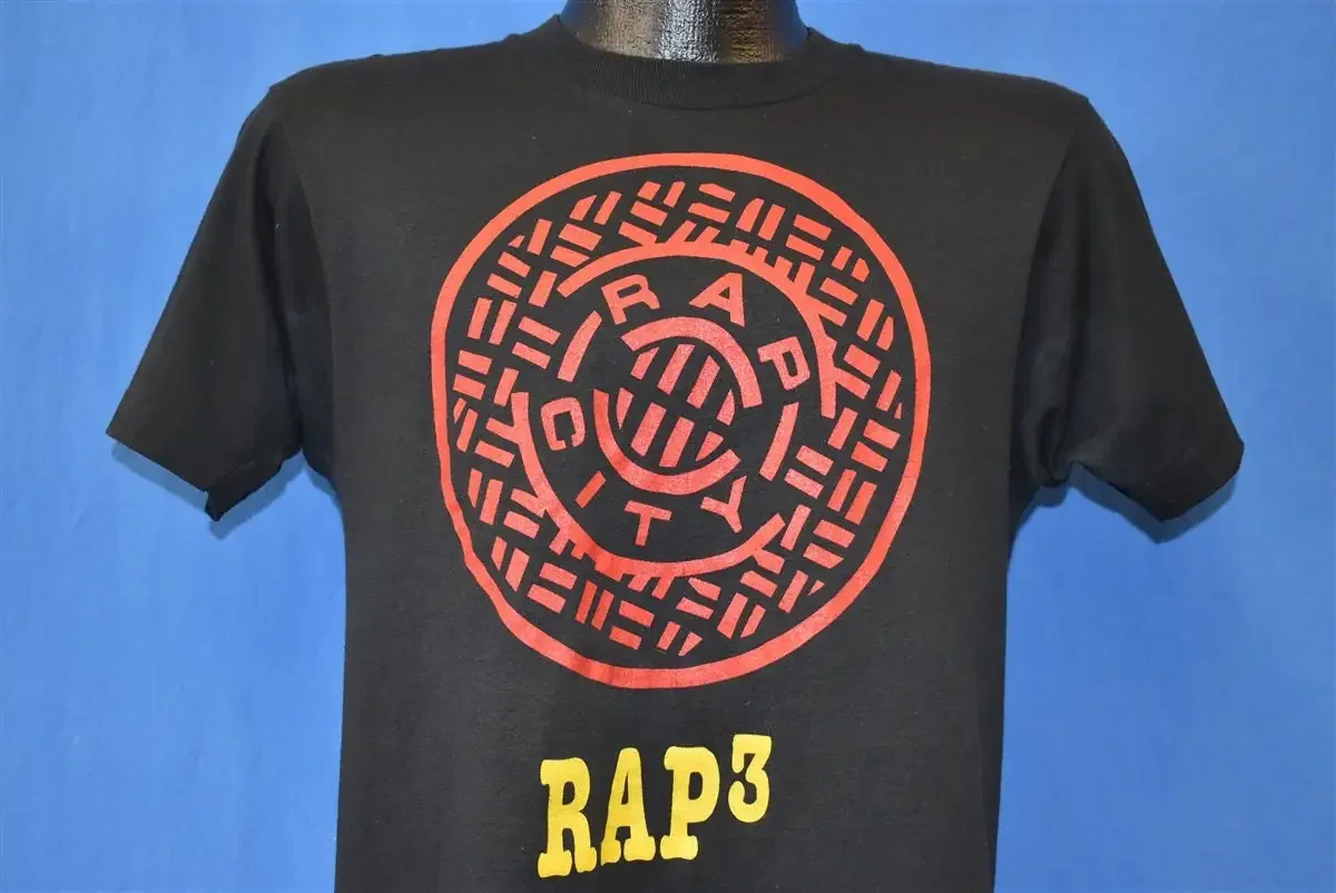 Camiseta vintage dos anos 80 BET s Rap City Mellow Man Ace Mantronix Oaktown T Shirt Medium