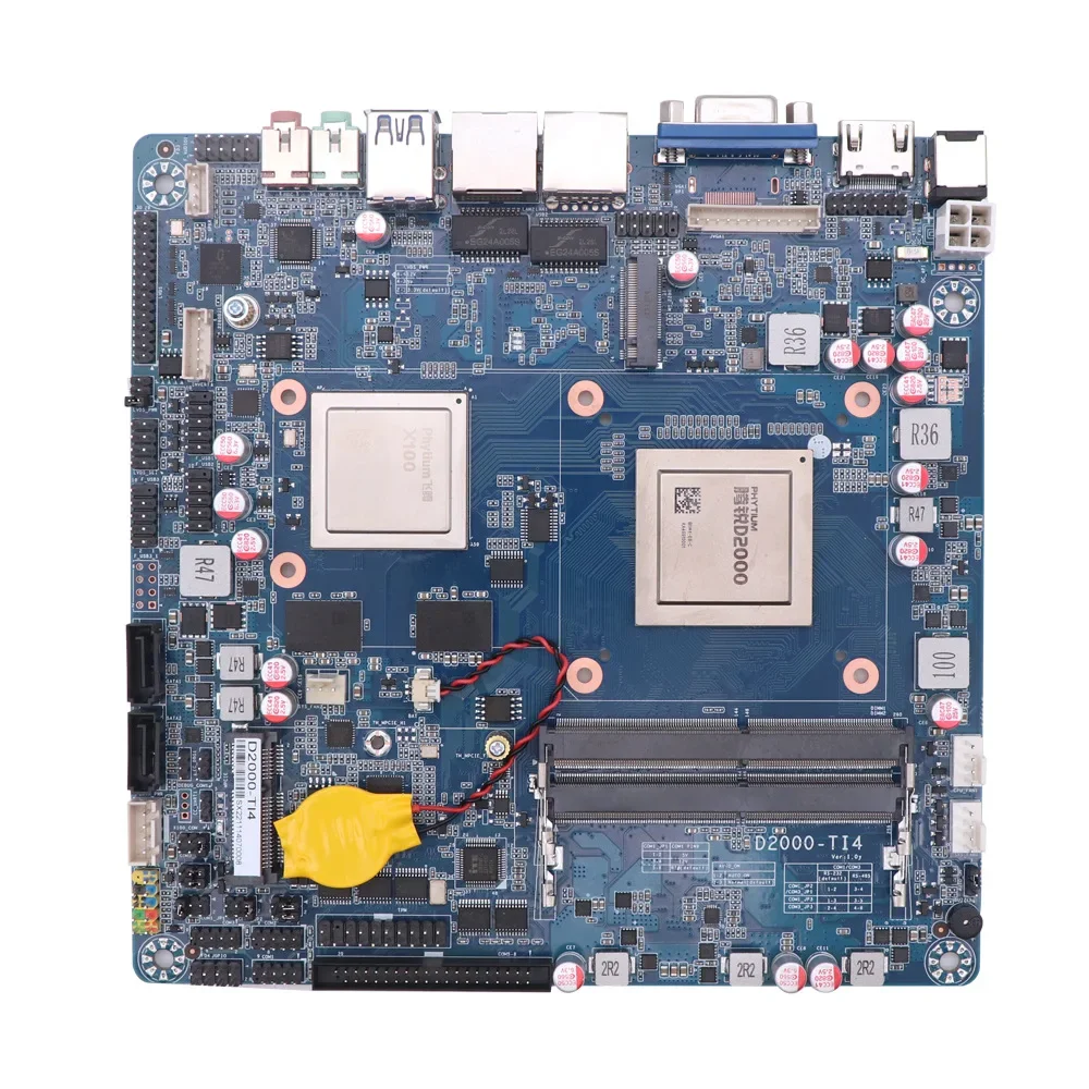 X100 bridge chipset Tengrui D2000 eight cores Mini ITX Motherboard with 2DDR4 Yutai Micro YT8521SC series Gigabit NIC chip