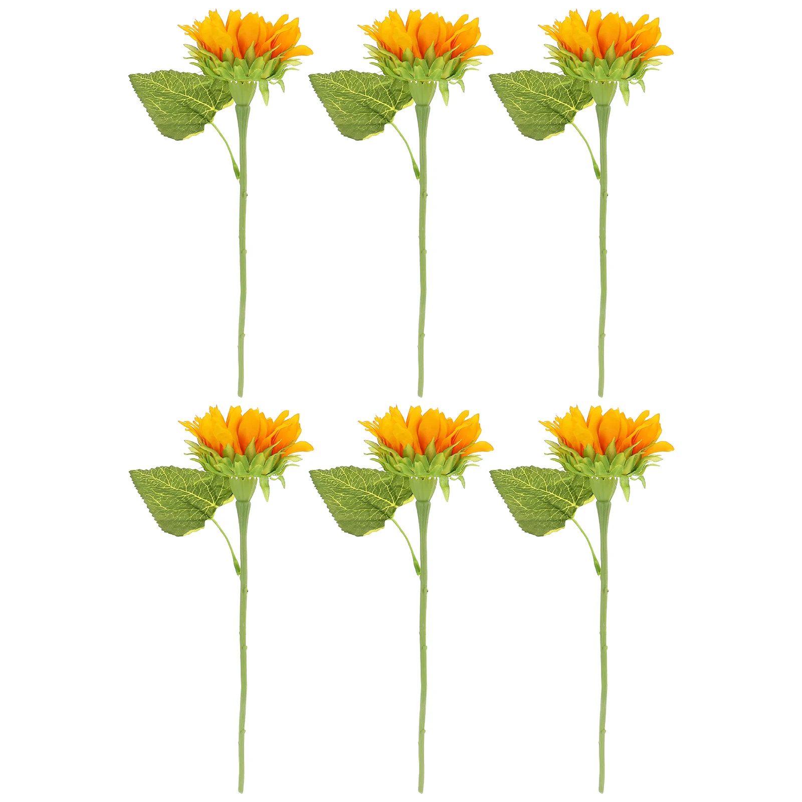 

6pcs Simulation Sunflower Artificial Plant Decors For Wedding Party Diy Fake Plant Decor Layout Scene Ornament Silk Sunflowers