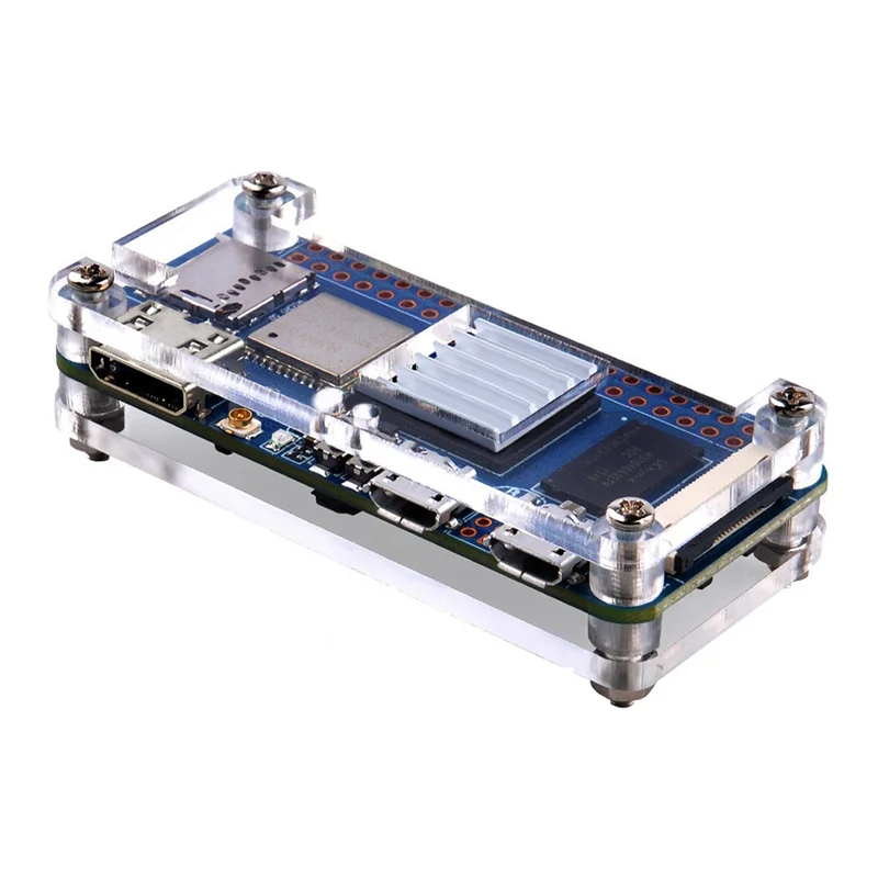 For Banana Pi -M2 Zero Allwinner H3 4-Core 512MB DDR3 RAM Open Source PC Development Board+Acrylic Case+Heat Sink Kit