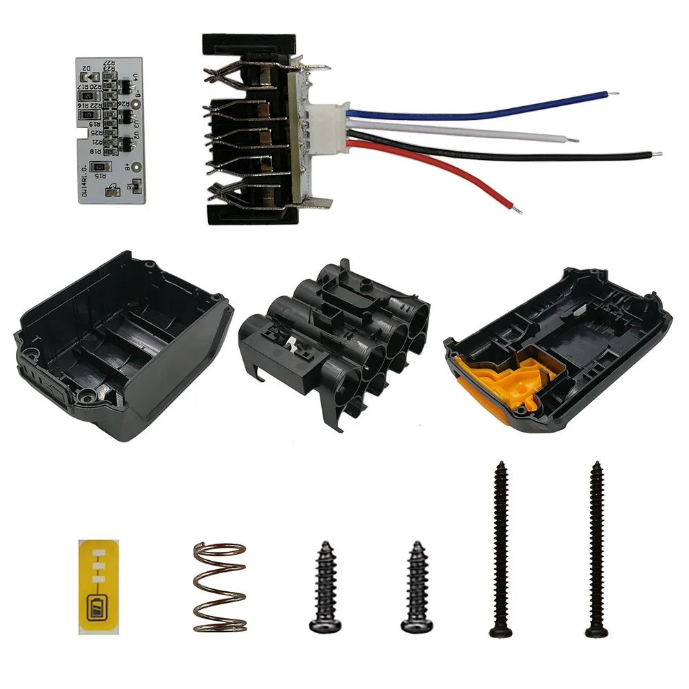 DCB140 14.4V bateria obudowa z tworzywa sztucznego (bez akumulator) płytka obwodu drukowanego LED dla Dewalt 14.4V 3.0Ah 4.0Ah DCB140 akumulator