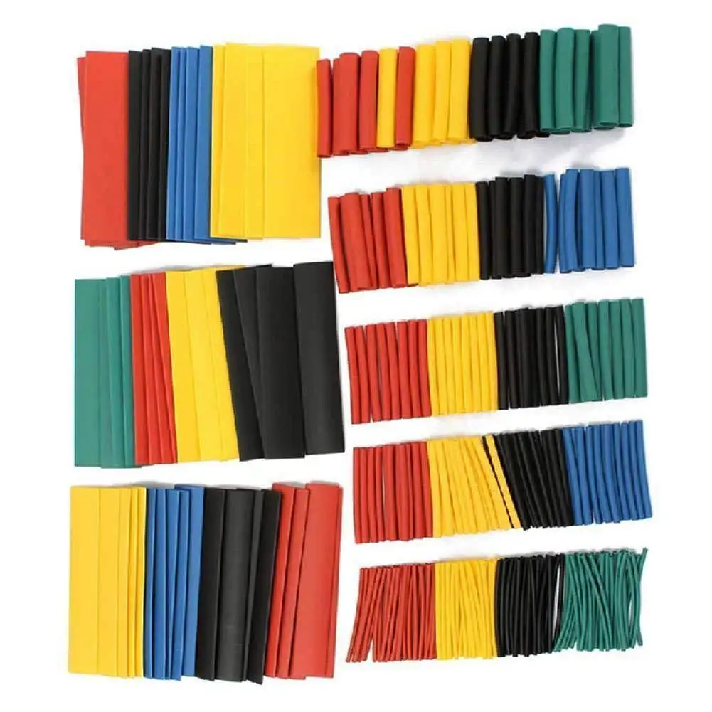 Assortment Black Red Polyolefin Tube for Car Cable Wire Sleeving Wrap Kit 127PCS 2:1 Heat Shrink Tubing