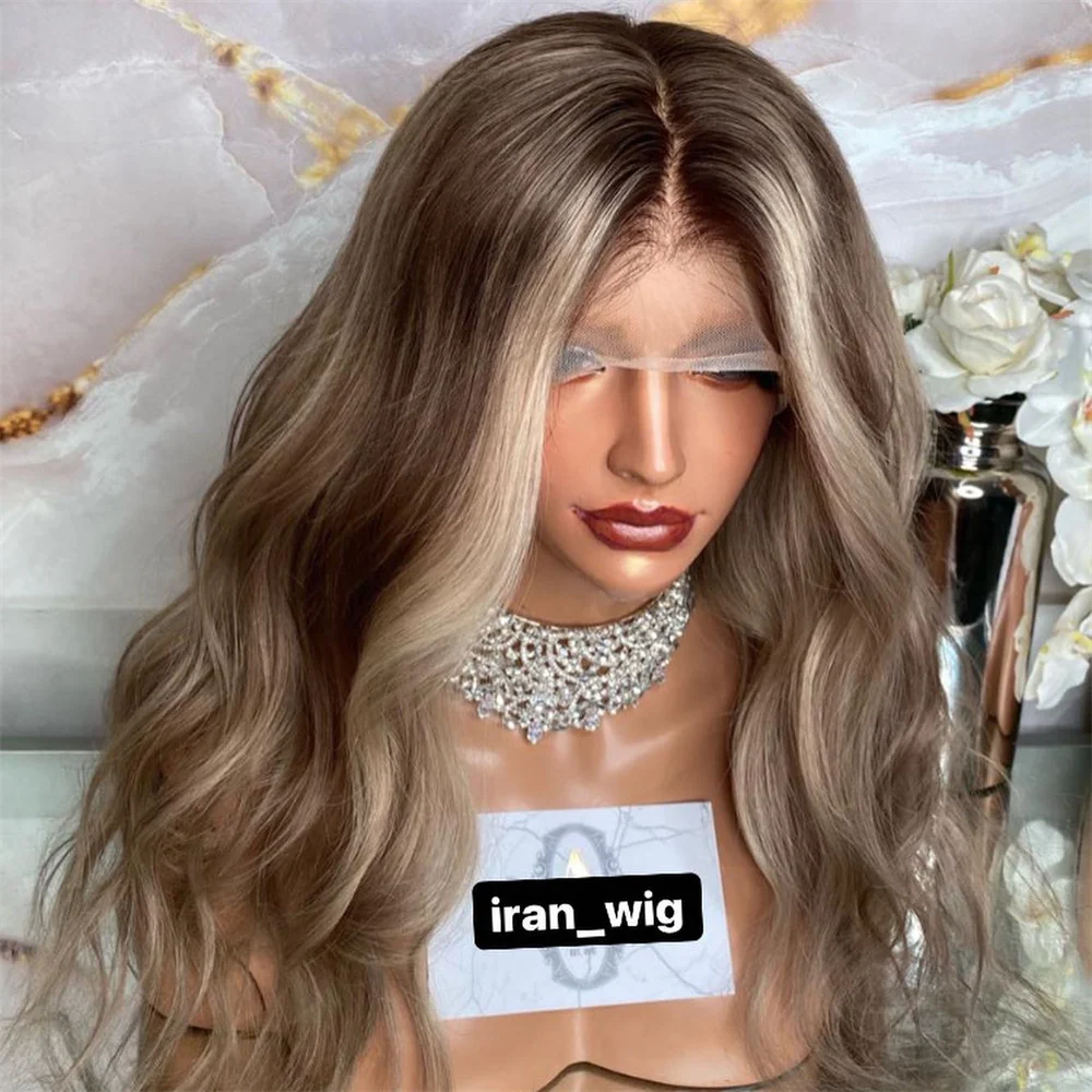 

Короткий волнистый синтетический парик Ombre Blonde Многослойные волосы Парик фронта шнурка 16-дюймовый стиль Боб Длина до плеч Термостойкое волокно