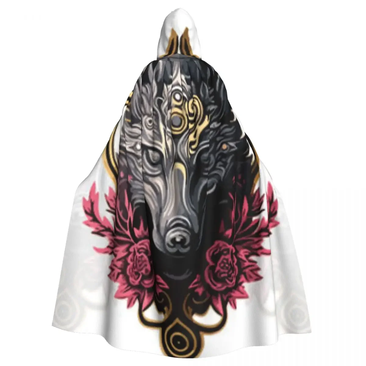 Witch Wild Boar Head With Floral Halloween Cosplay Costume Unisex Adult Retro Ages Cape