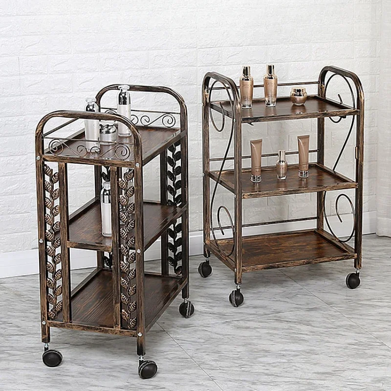 

Beauty Salon Trolley: Multifunctional Storage Cart with Three-Layer Shelf, Organized Tool Access for Salon Furniture