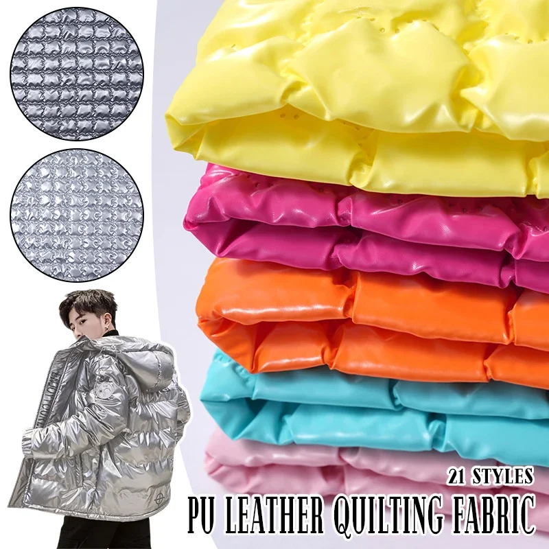 

Pu Leather Quilting Fabric Embossing Cotton Fabric for Sewing Furniture Bags Shoes Cotton Jacket Car Sponge Quilted Car Interior