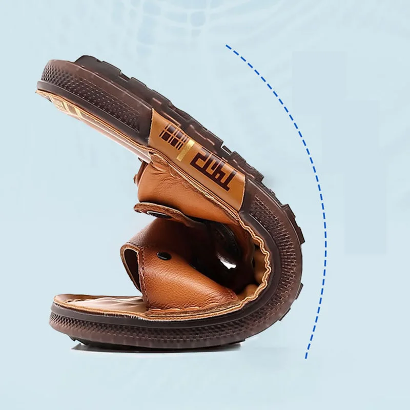 Men's shoes Summer men's Latex cushion sandals wear leather beach shoes men's non-slip soft-soled sandals dual-use MS038