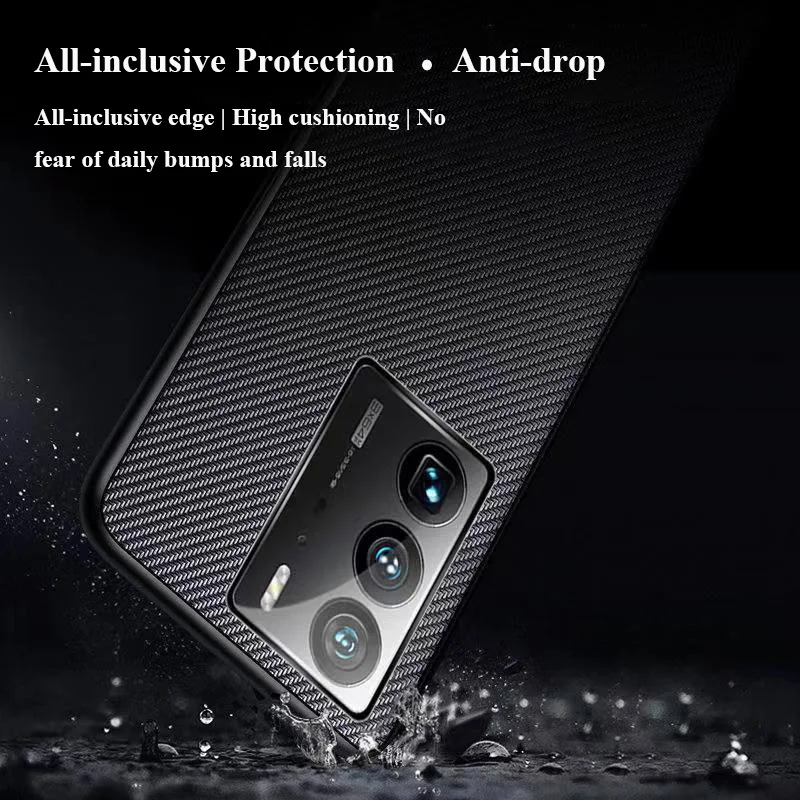 For ZTE Axon 40 Ultra Light Thin Carbon Fiber Textures Phone Leather Case All-inclusive Edge Anti-drop Anti-scratch Back Cover