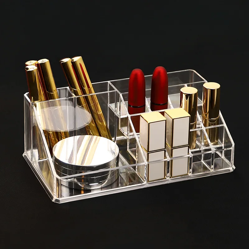 Boîte de rangement multifonctionnelle pour maquillage et rouge à lèvres, présentoir à rouges à lèvres, organisateur de cosmétiques et de bijoux