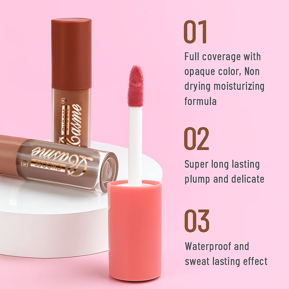 CHOOSERASME 12-Farben-Lipgloss-Lippenstift-Set, flüssig, matt, samtig, Damen-Make-up, langlebig, wasserfest, Weihnachtsgeschenke