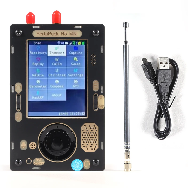 

Shao's PortaPack H3 MINI + HackRF One SDR + антенна + фото + сумка SSTV/NOAA/Morse RX встроенный барометр компас GPS-приемник