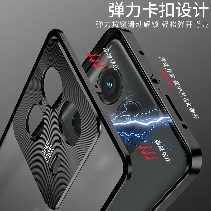 Aluminium Alloy Metal Frame Case For Motorola Edge 50 Ultra Case Matte transparent Acrylic Back Cover For Moto X50 Ultra Bumper