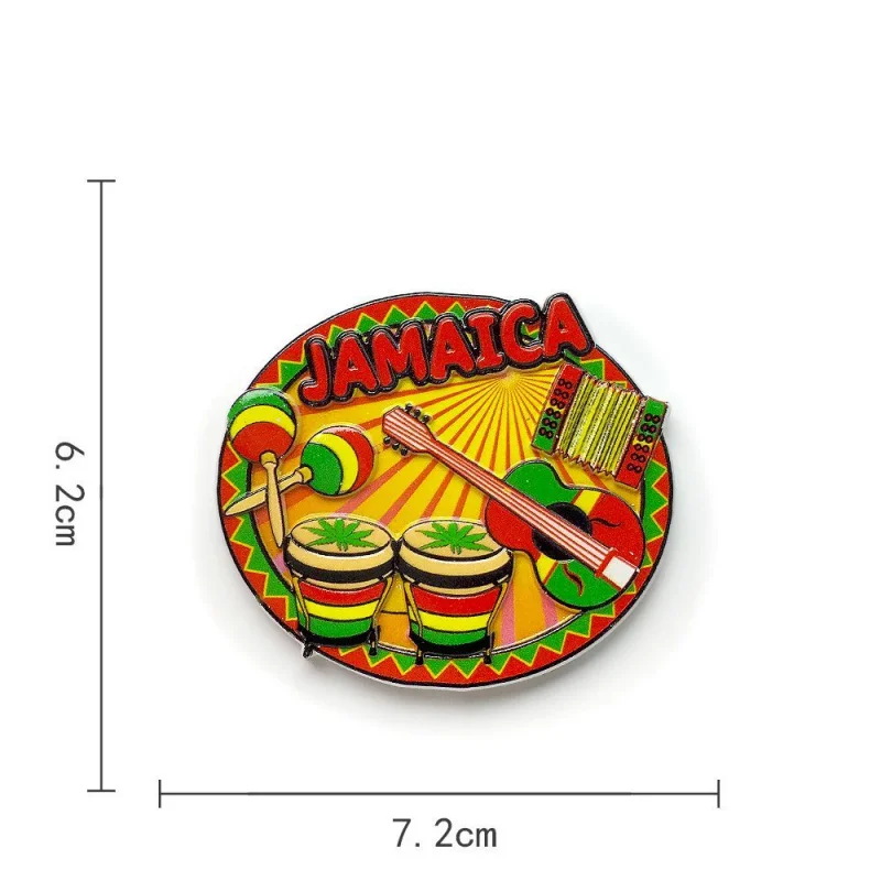 Jamaica Reggae Music 3D Resin Fridge Magnets Djembe & Guitar Design Cute Small Magnet Frigo Home Decor Items