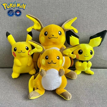 Yeni Pokemon dolması Anime Pichu/Pikachu/Raichu peluş oyuncak Kawaii karikatür & sevimli bebek uyku yastığı doğum günü hediyeleri kız odası dekor