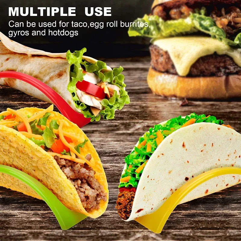 9-24pcs Taco Rack Pie Tools Plastic Durable Mexican Pancake Rack Tray Taco Holder Kitchen Supplies Protector Food Pallet Holder