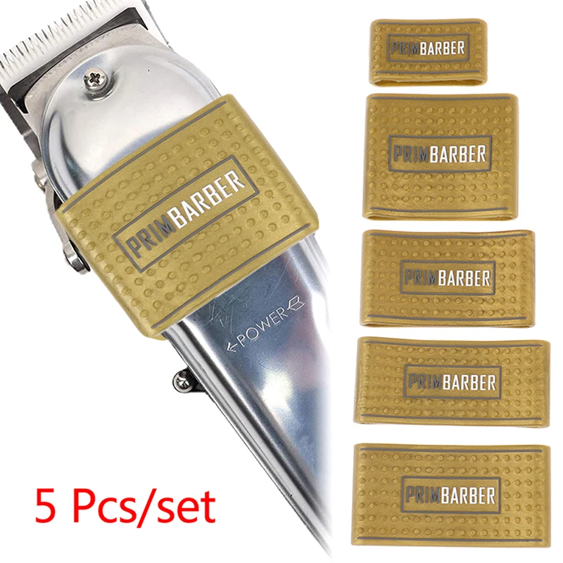 5X Professional Barber Clipper Grip Non Slip Barber Clipper Band Resistance Barber Sleeve Barber Hair Clipper Holder Tool 4color