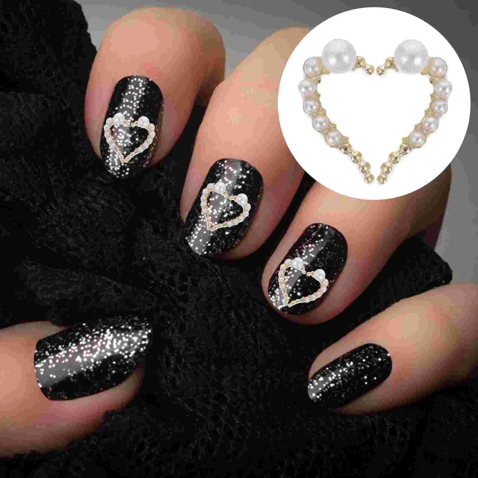 

12 Pcs Decor Nail Accessories Drill Heart Shape Studs Stickers 12X07X01cm Decors DIY for Supply Shining Manicure Jewelry