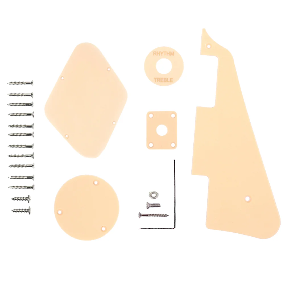 

6 Pcs Pickguard / Cavity / Covers / Pickup Selector Plate / Bracket / Screws for Style Guitar Replacement (Beige)