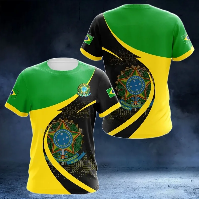 2024 Brazil Men\'s T Shirt Brazilian Soldier-army-veteran Country Flag 3d Printed T-shirt Summer Short Tee Top Oversized Clothing