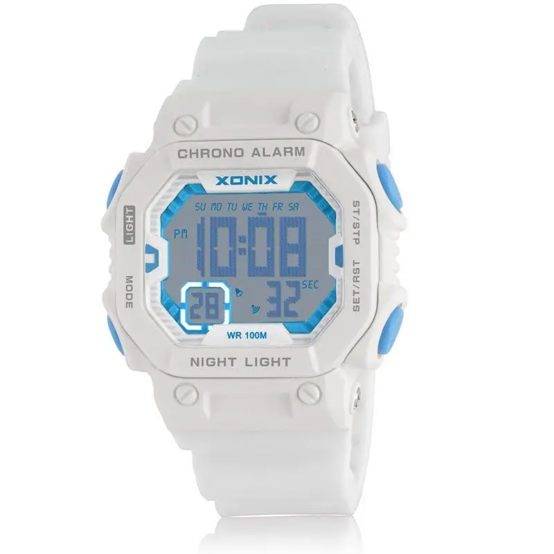 XONIX 新トレンドカップル親子ダイビング水泳防水 100 メートル発光クロノグラフアラームストップウォッチデジタル電子時計 NF