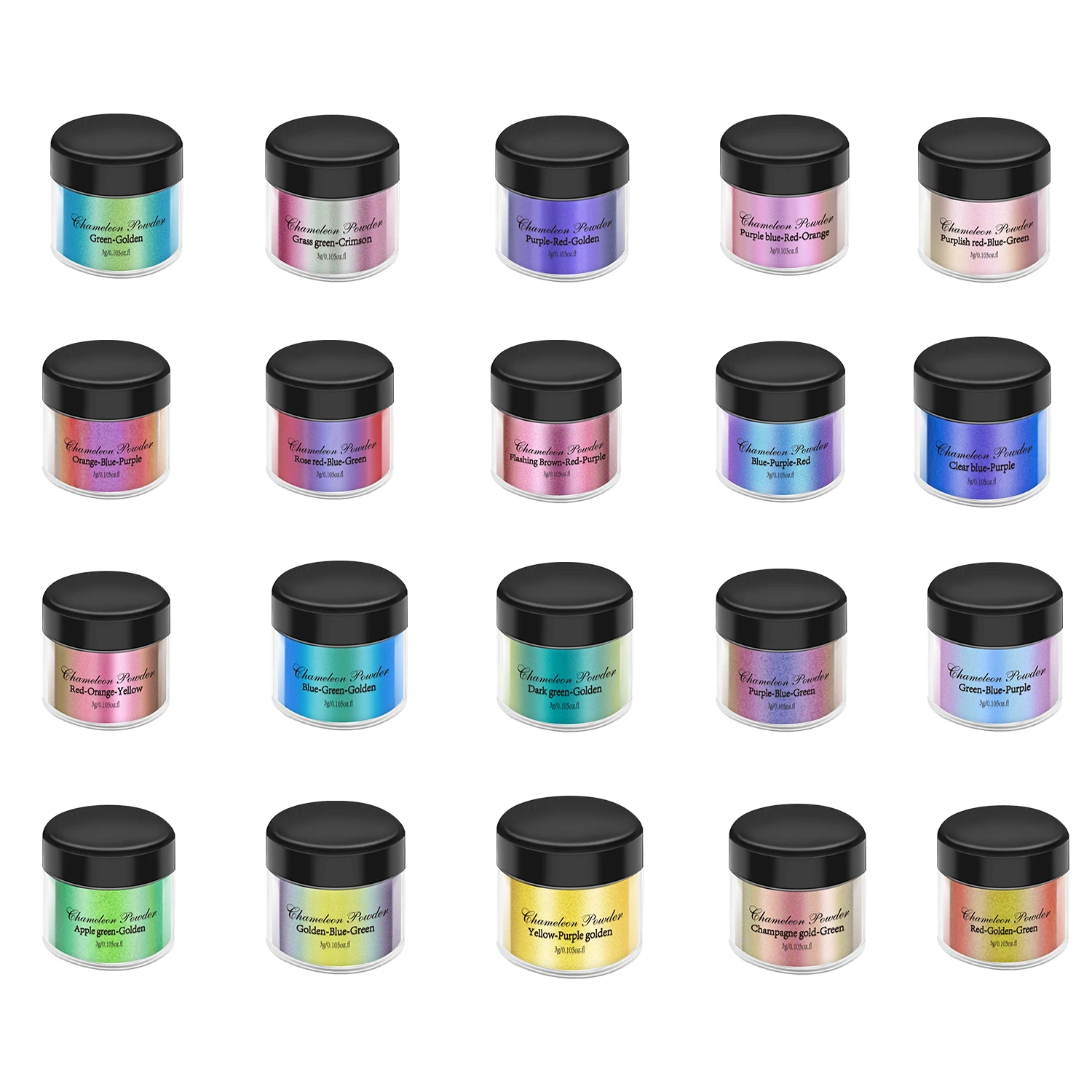 1 Set Chameleon Powder Nail Chrome Pigment DIY Epoxy Resin Mold Dye Nail Art Glitter Dust Manicure DIY Mica Powder Pigments