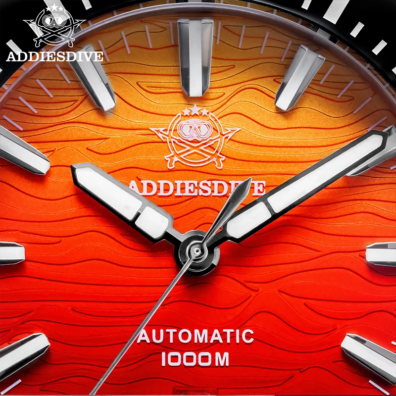 ADDIESDIVE Mens Sports Dive Watch 46mm 1000M WR Japan Automatic Movement Sapphire Glass BGW9 Blue Luminous Unidirectional Rotati