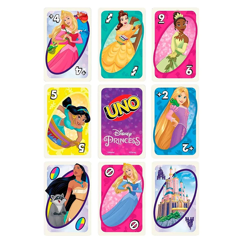 New Uno Princess Card Card Games He Classic Game of Disney Princesses Series Family Game Night 2-10 People