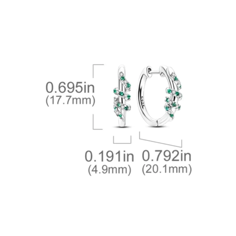 Original 925er Sterlingsilber, grüne Zirkon-Ohrringe, modische Damen-Ohrringe, Geburtstagsschmuck