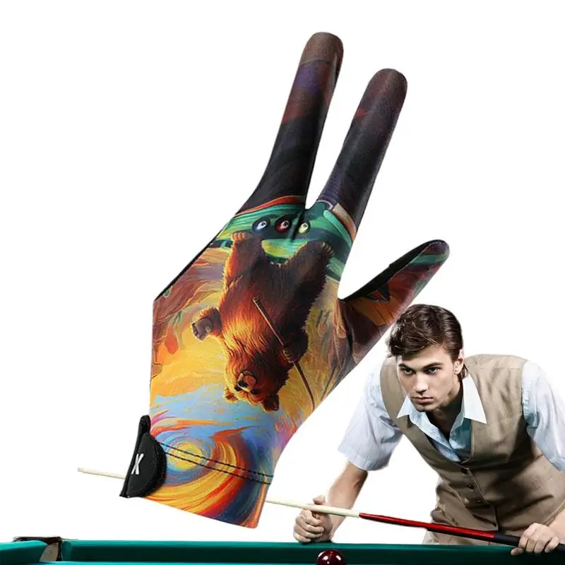 

Billiard Pool Gloves 3 Finger Pool Mittens For Men Elastic Adjustable Billiard Cue Sport Accessories For Cyclists Golfers