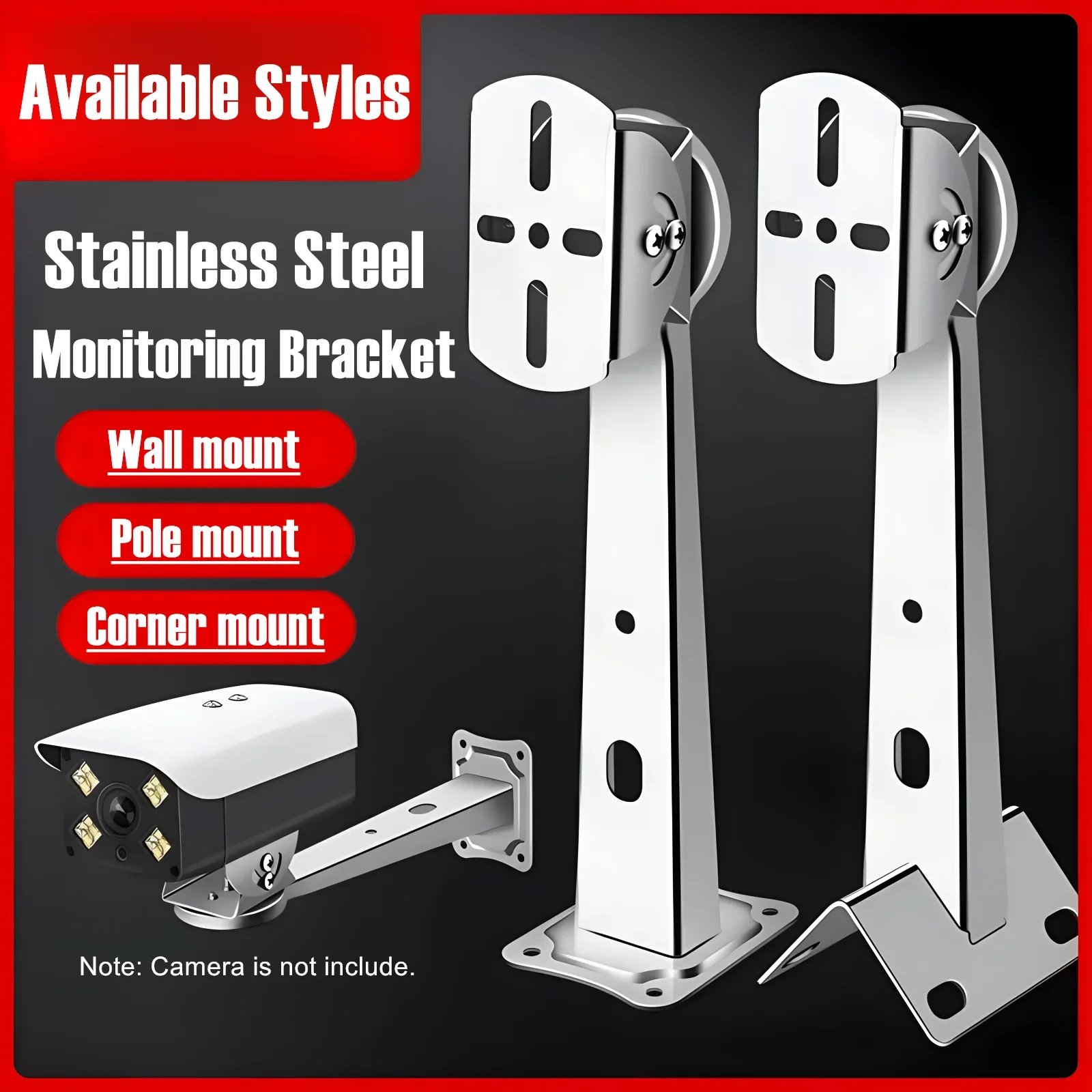 

201/304 Stainless Steel CCTV Security Camera Mounting Bracket Universal Duckbill Wall Mount/ Corner Mount/ Pole Mount Support