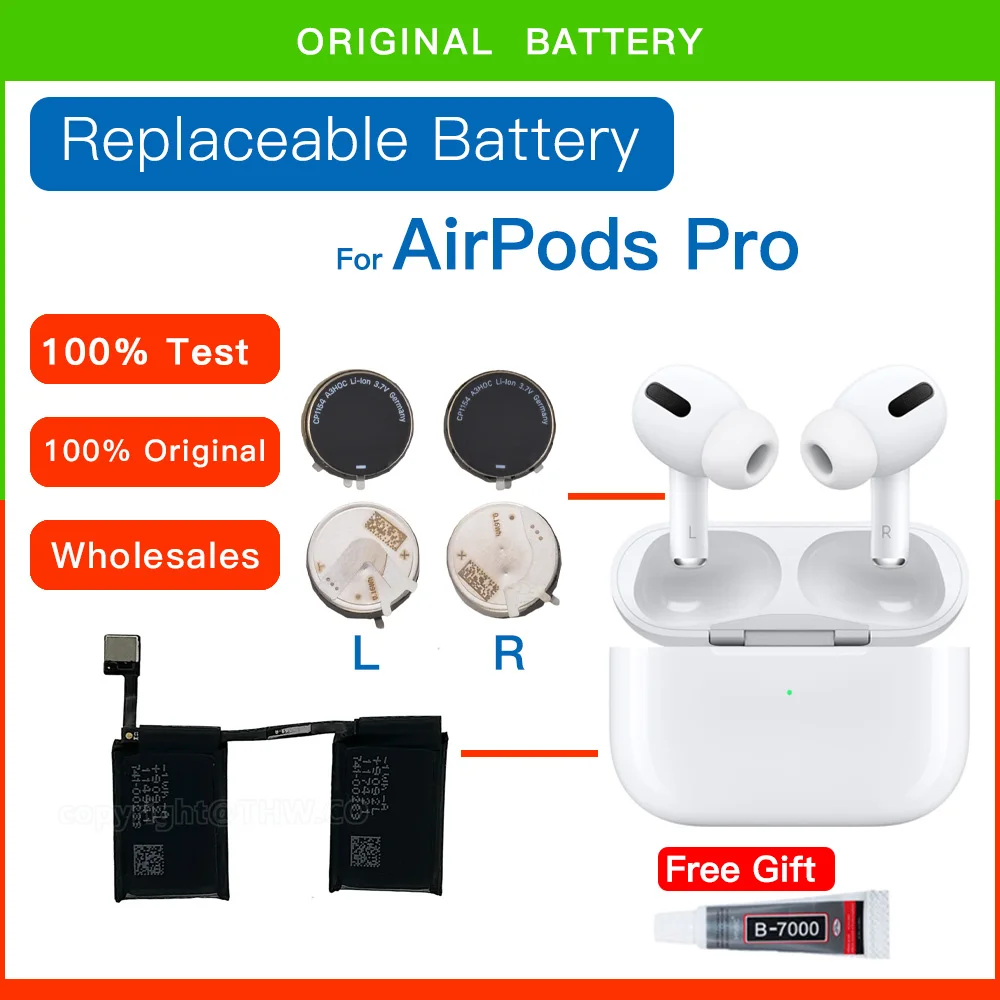 100% Originele CP1154 Vervangende Batterij Voor Apple Airpods PRO A2084 A2083 A2190 air pods pro Oplaadbare Batterijen Batteria