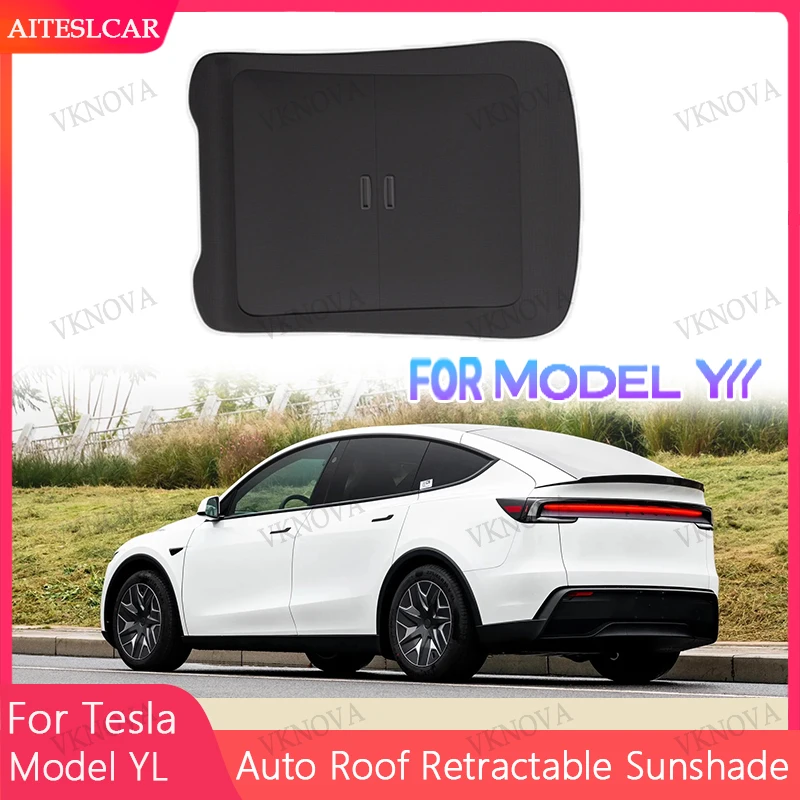 For Tesla Model YL Upgrade Scroll Sunroof Sunshade Roof UV Protection Retractable Sun Visor Outdoor Camping Interior Accessories