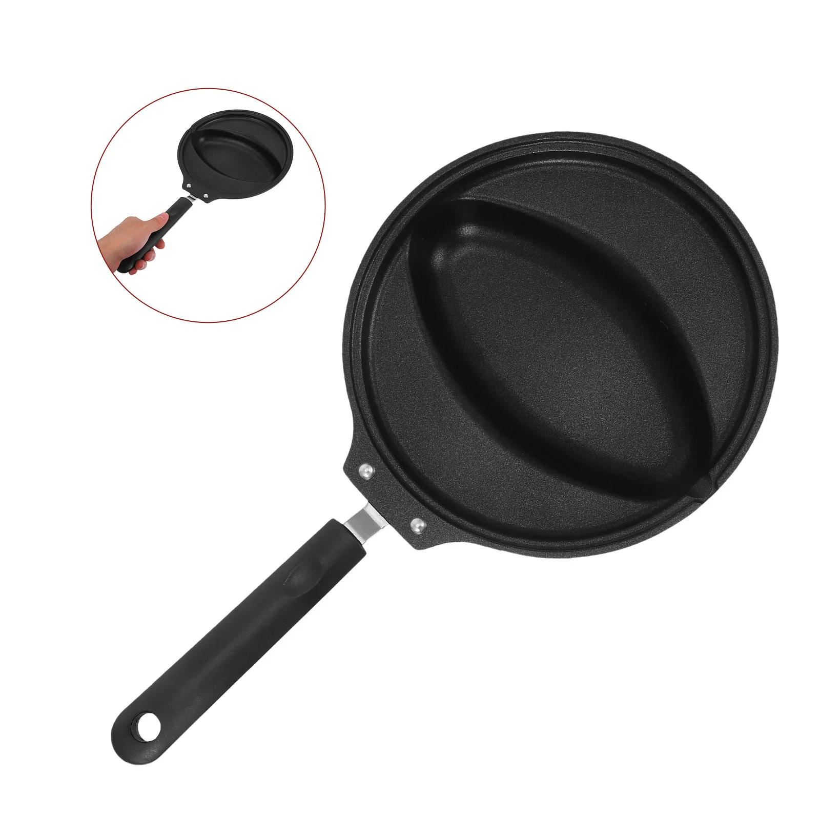 

1Pic Non-Stick Iron Frying Pan with Egg Rice Mold for Omelette Cooking Oven Safe Multi-Use Pan for Home Kitchen Use