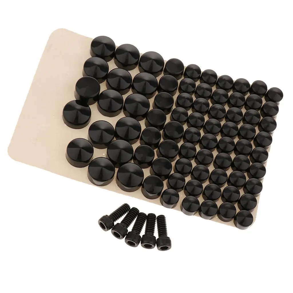 80 Pieces Black Toppers Caps Cover FLT/FLH Motorcycle Replacement