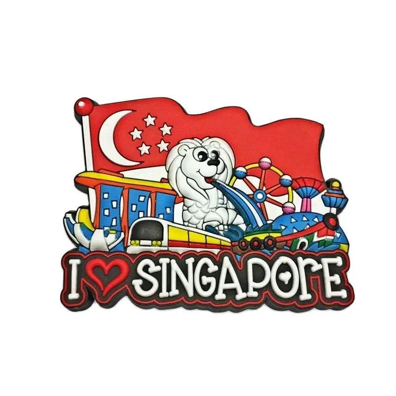 

Personalized Wholesales Singapore flag Souvenir PVC Fridge Magnet