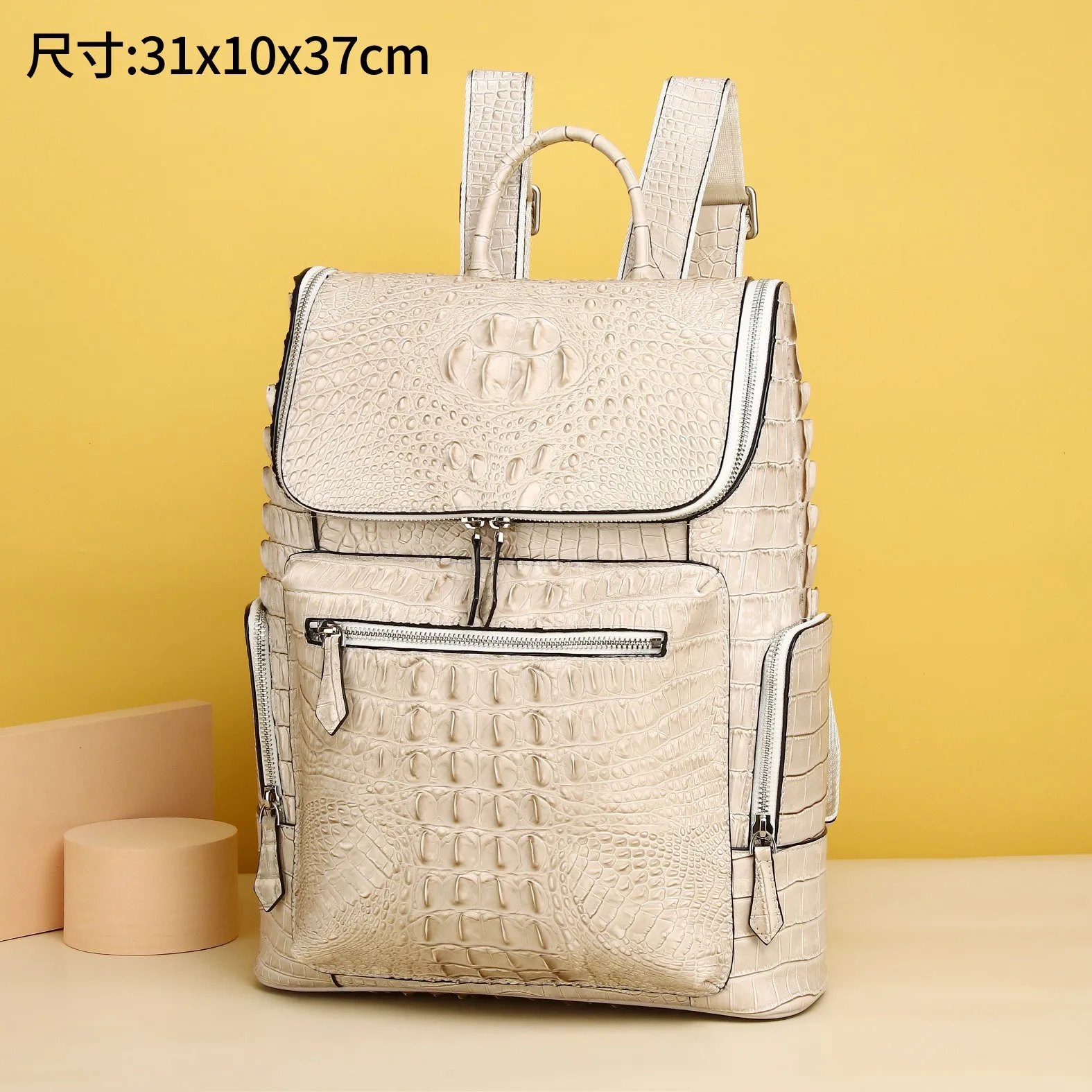 

New Genuine Leather Men's Backpack Couple Crocodile Color Erasing Computer Bag Travel Bag High end Business Student Backpack