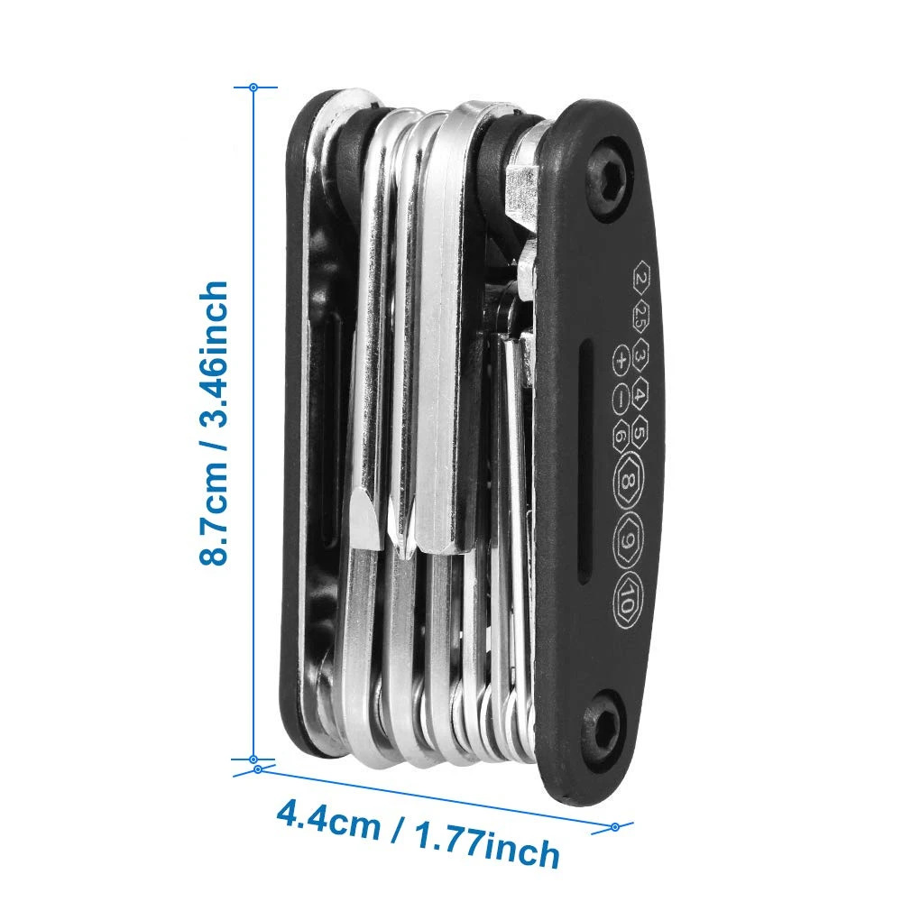Bicycle Multitool Folding Portable Tool Hex Wrench Set with 16 Different Tools in One Unit Repair Tools Kit Bike Accessories