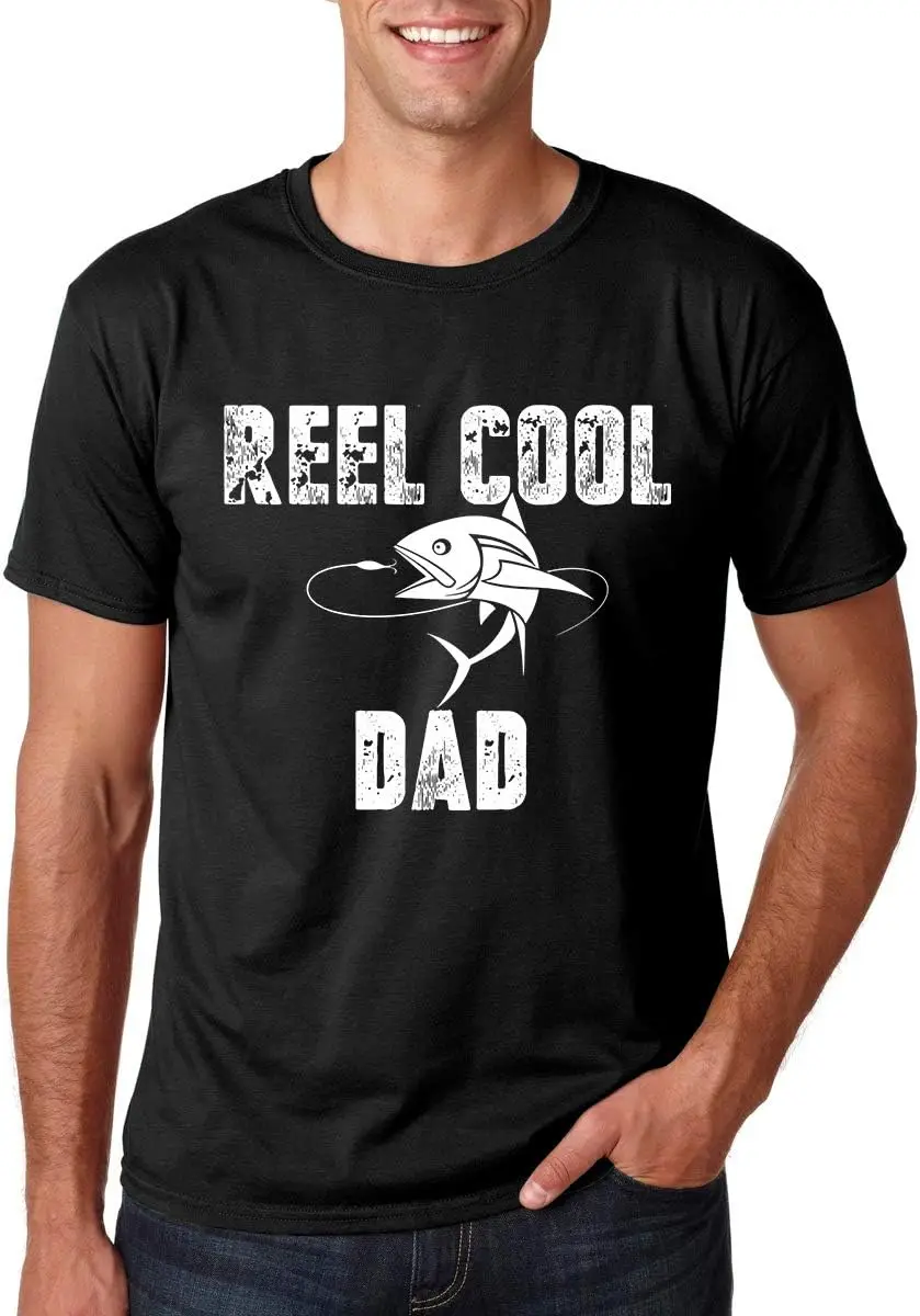 

Reel Cool Dad - Papa's Fishing Buddy - Great Gift for A Father - Funny Fisherman Joke - Men's Tshirt