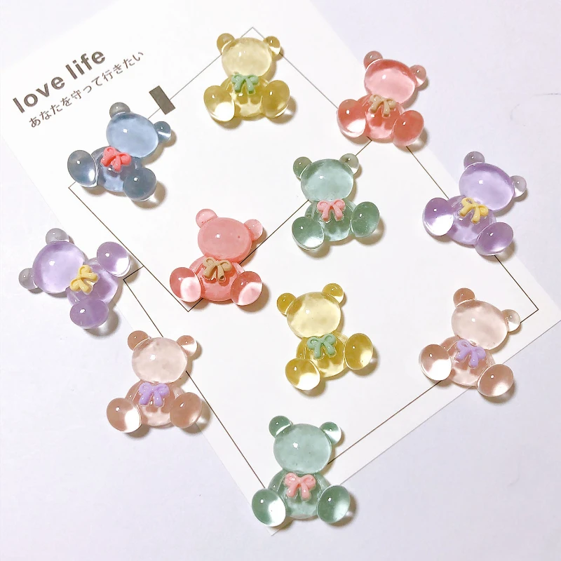 6pcs Cute transparent bears Fridge Magnet Photo Wall message board decoration personality style Magnetic Home Decor