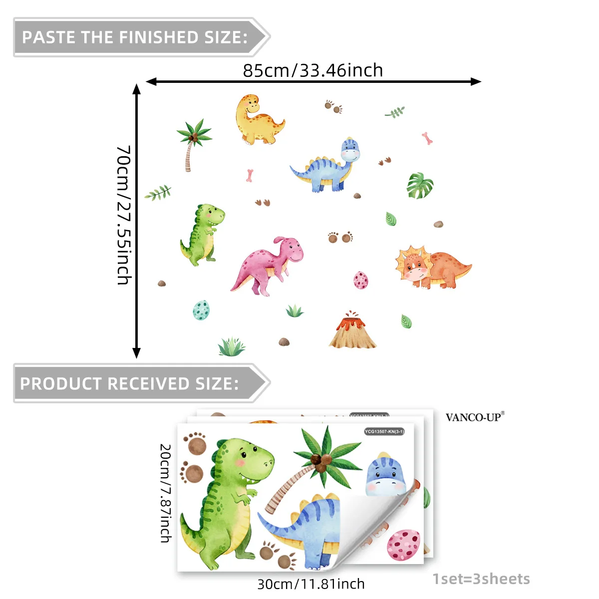 Glow-in-the-Dark Dinosaur & Ocean Animal Wall Decals - Cartoon Underwater Adventure for Kids' Room & Living Room