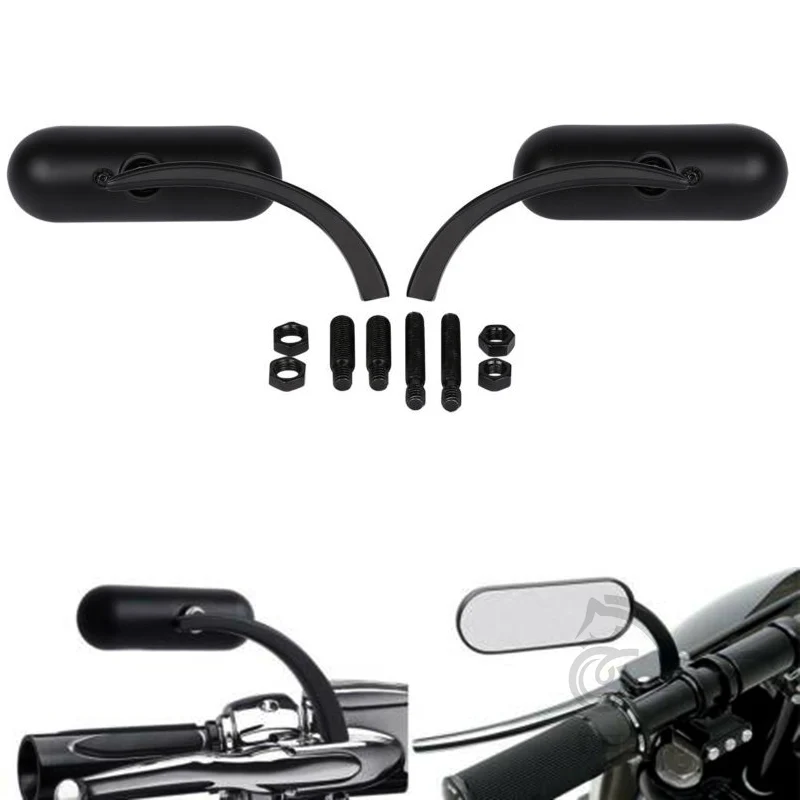 

Motorcycle Rearview Mirror Square Oval Side Mirror For Harley Touring Electra Glide Dyna Fatboy Softail Breakout Sportster