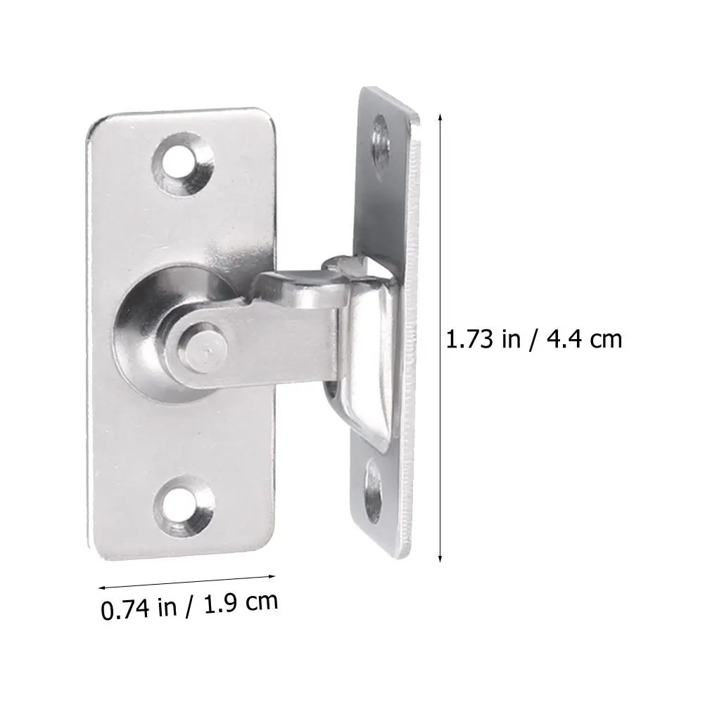 2Pcs Stainless Steel Door Lock 90 Degree Right Angle Buckle Lock for Door Window Bathroom Cabinet Drawer Household Security