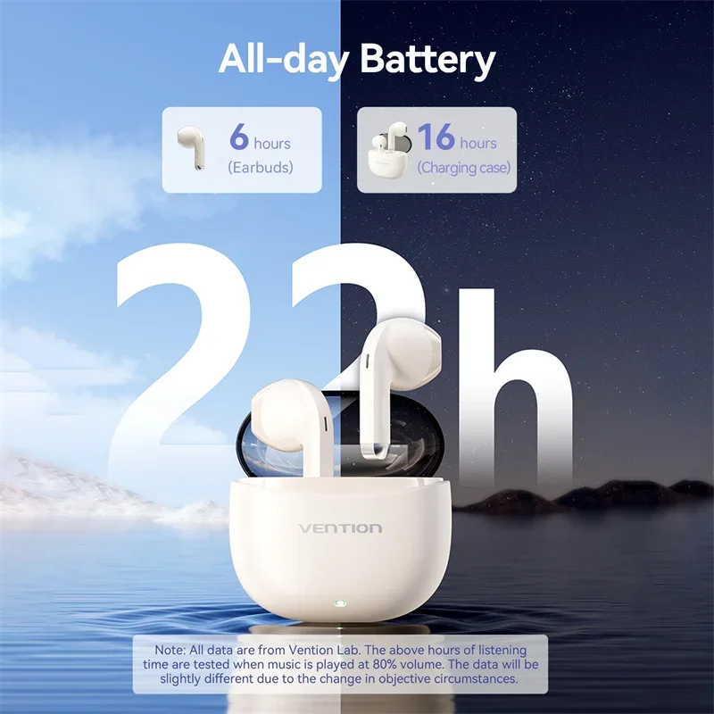 Беспроводные наушники Vention Bluetooth 5.3, ENC на основе Al, маленькие и легкие, интеллектуальные сенсорные наушники TWS, беспроводные Bluetooth-наушники Elf E07