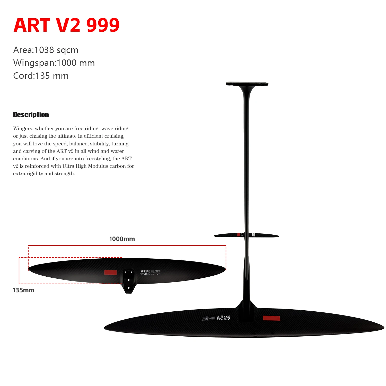 

ART V2 999 Hydrofoil GY-AXIS ART V2 Carbon Fiber Surfing Equipment For Outdoor Water Sports Paddle Surfing Wind Hydrofoil