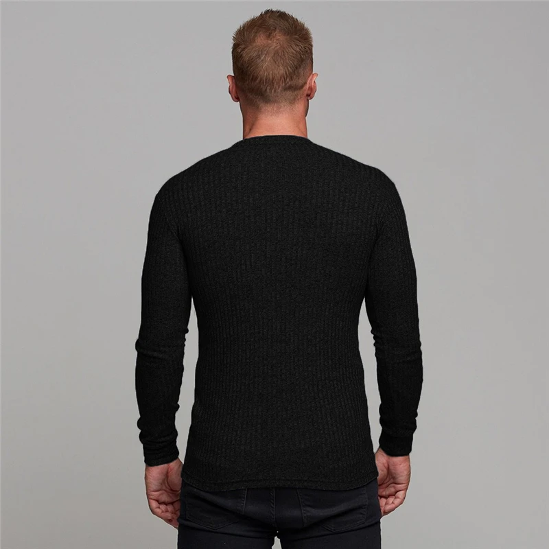 Mens Long Sleeve Knitwear Running Polyester Quick Dry Slim Fit Gym Shirt With Stripes Breathable Athletic Wear For Autumn Sports